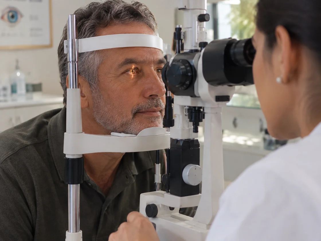Paciente em avaliação oftalmológica no SEUMED Hospital de Olhos